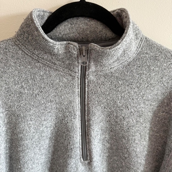 Old Navy Fleece Quarter Zip Men’s XL Grey Marled Pullover Athleisure Layer - Picture 6 of 9